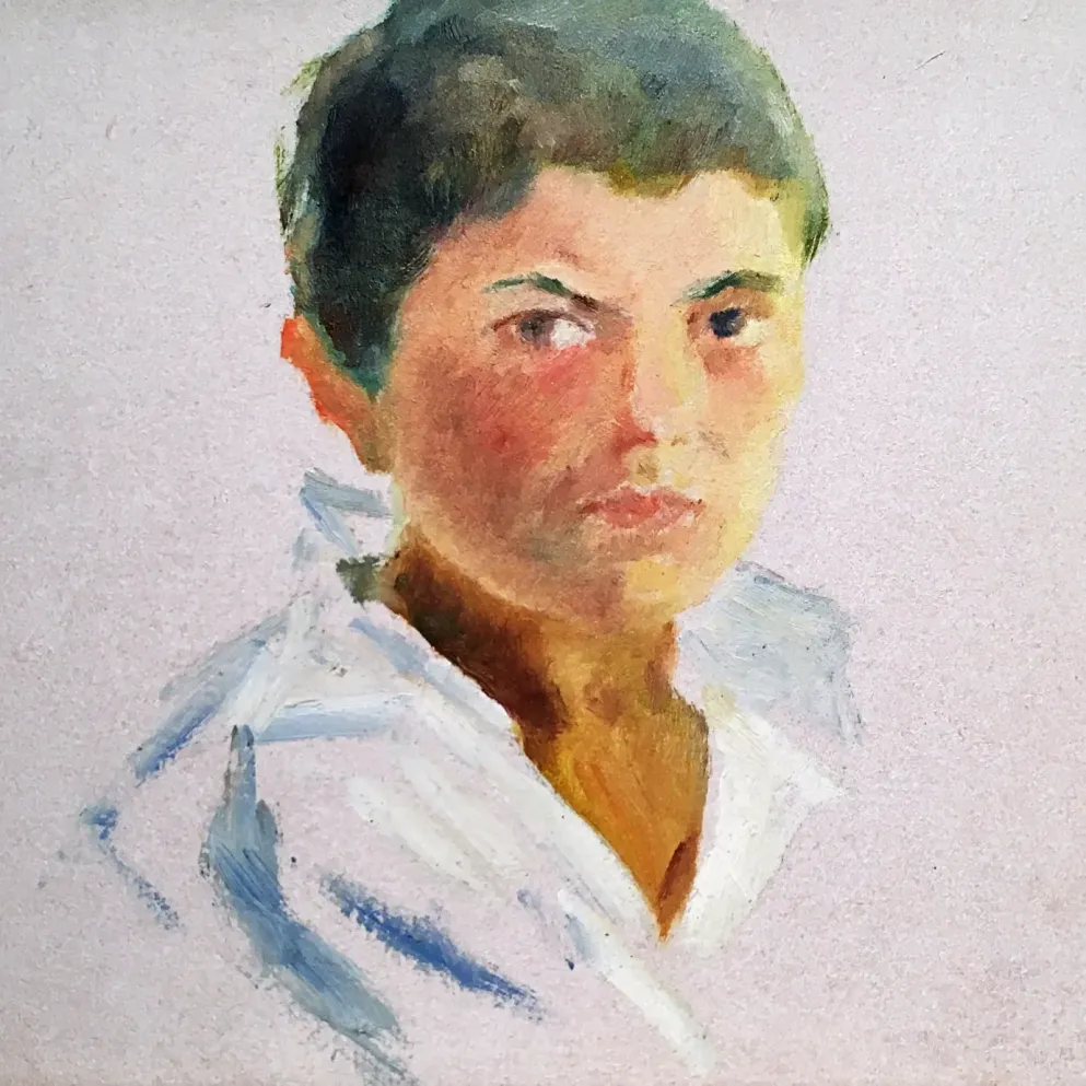 Николай Ионин — Мальчик, 1945 (картон, масло)