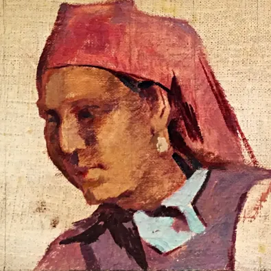 Николай Ионин — Портреты женщин киргизок в национальных платках, 1942 (дерево, масло)