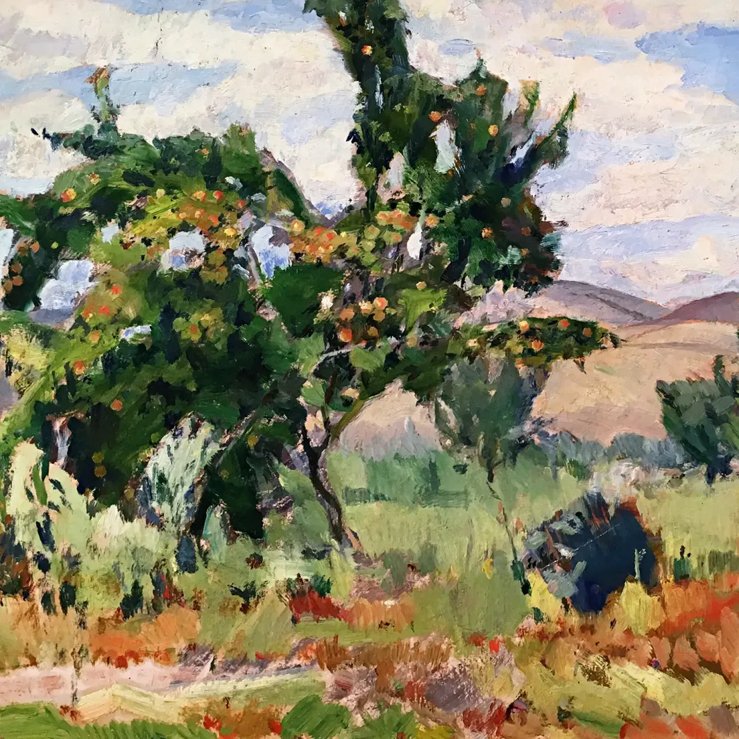 Николай Ионин — Урожай, 1945 (картон, масло)