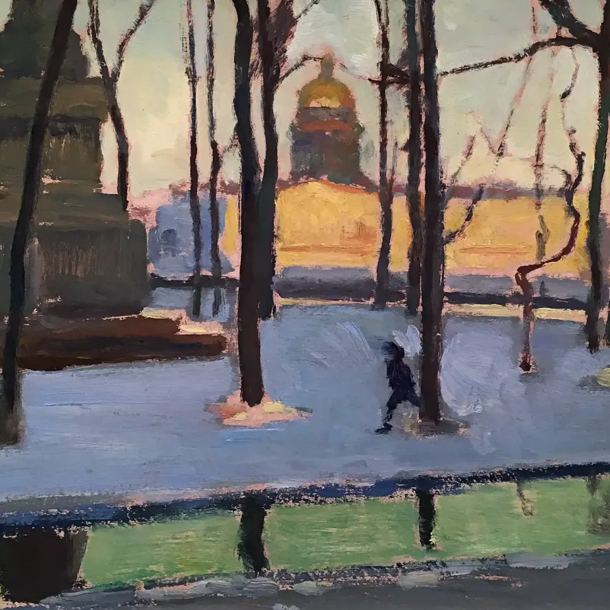 Николай Ионин — Румянцевский сад весной. После 1945 (холст, масло)