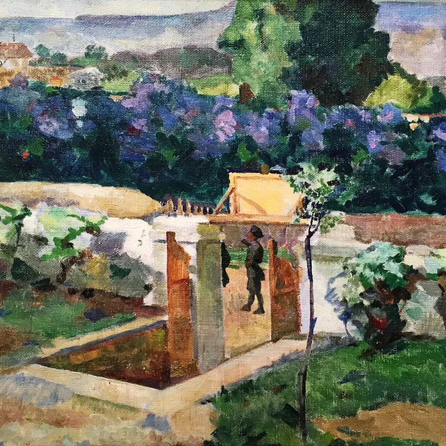 Николай Ионин — Сиреневый пейзаж, 1930 (холст, масло)