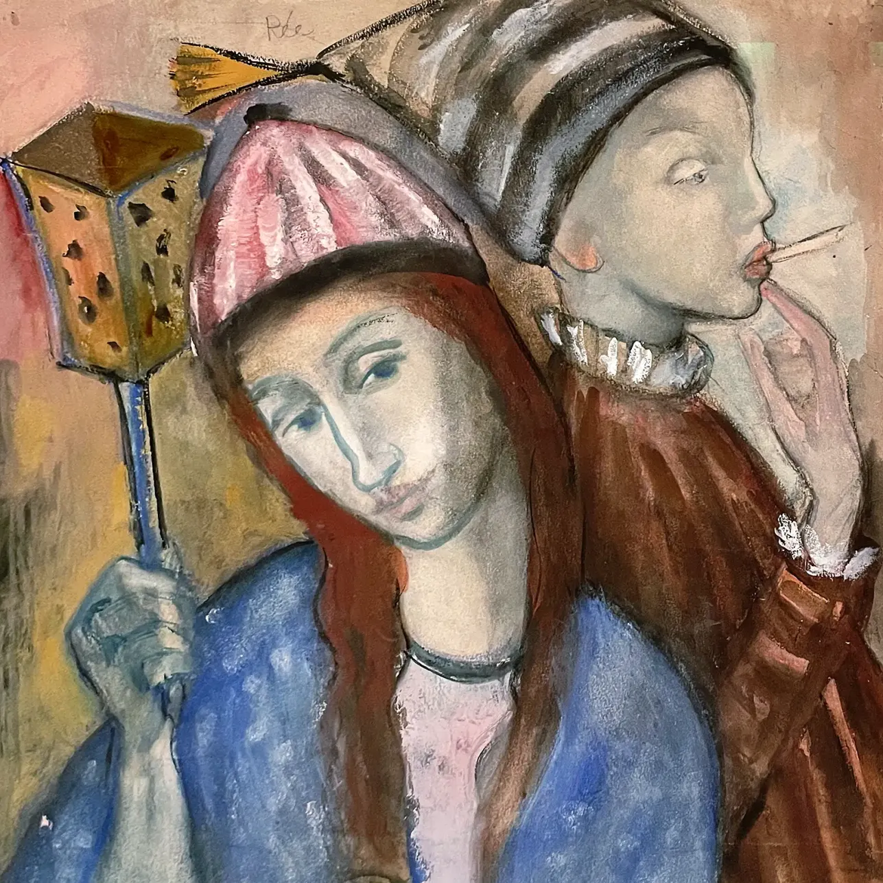 Анита Рэ — Комедианты, ок. 1918 (акварель, пастель и карандаш на бумаге)