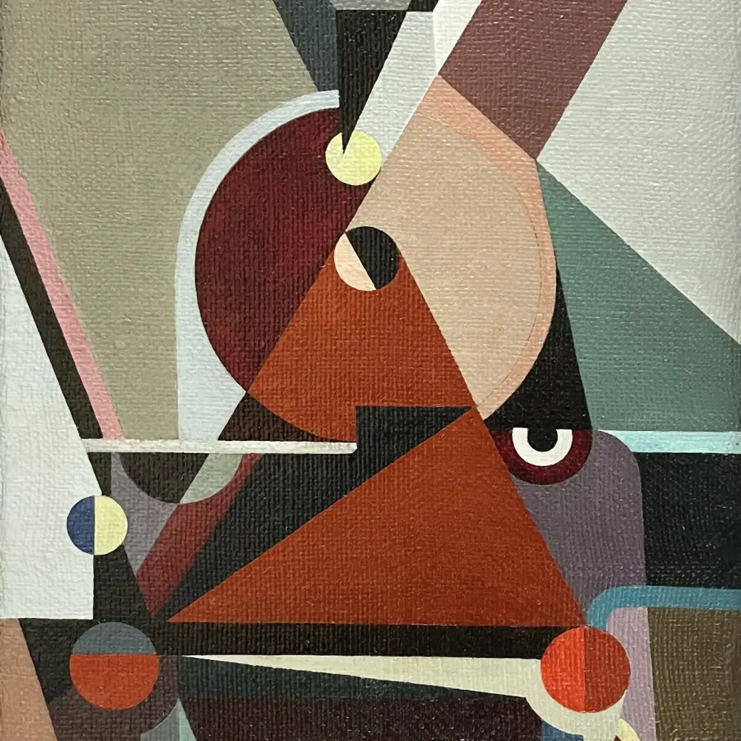 Вальтер Дексель — Вид локомотива спереди, 1922 (холст, масло)