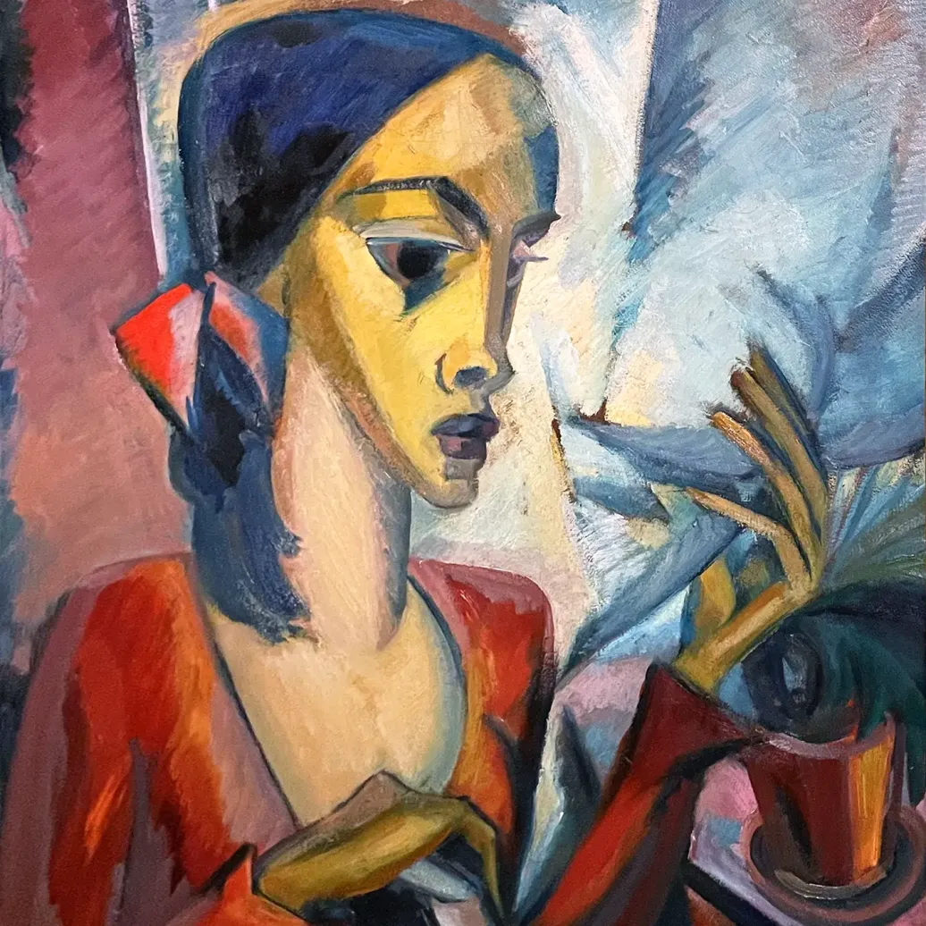 Доротея Мецтель-Йохансен — Портрет Аннемари у окна, 1920 (холст, масло)