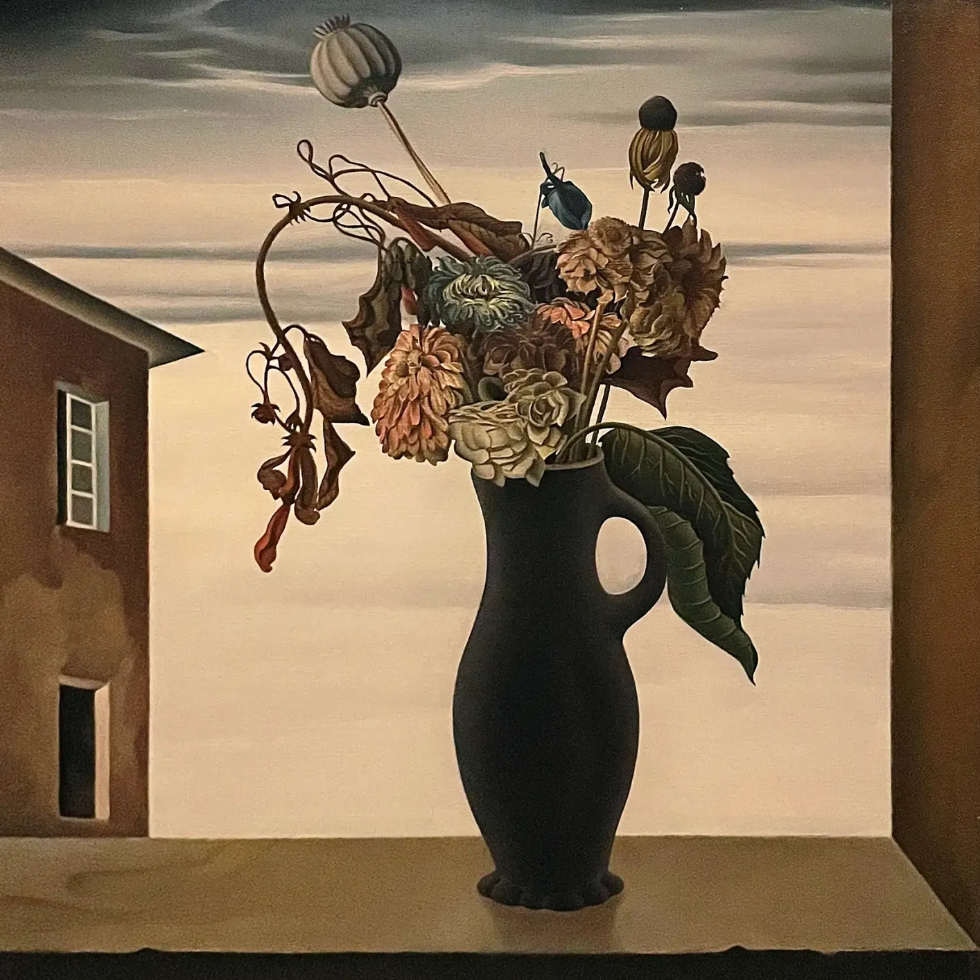 Йозеф Мангольд — Натюрморт у окна, 1920-е (масло на деревянной панели)