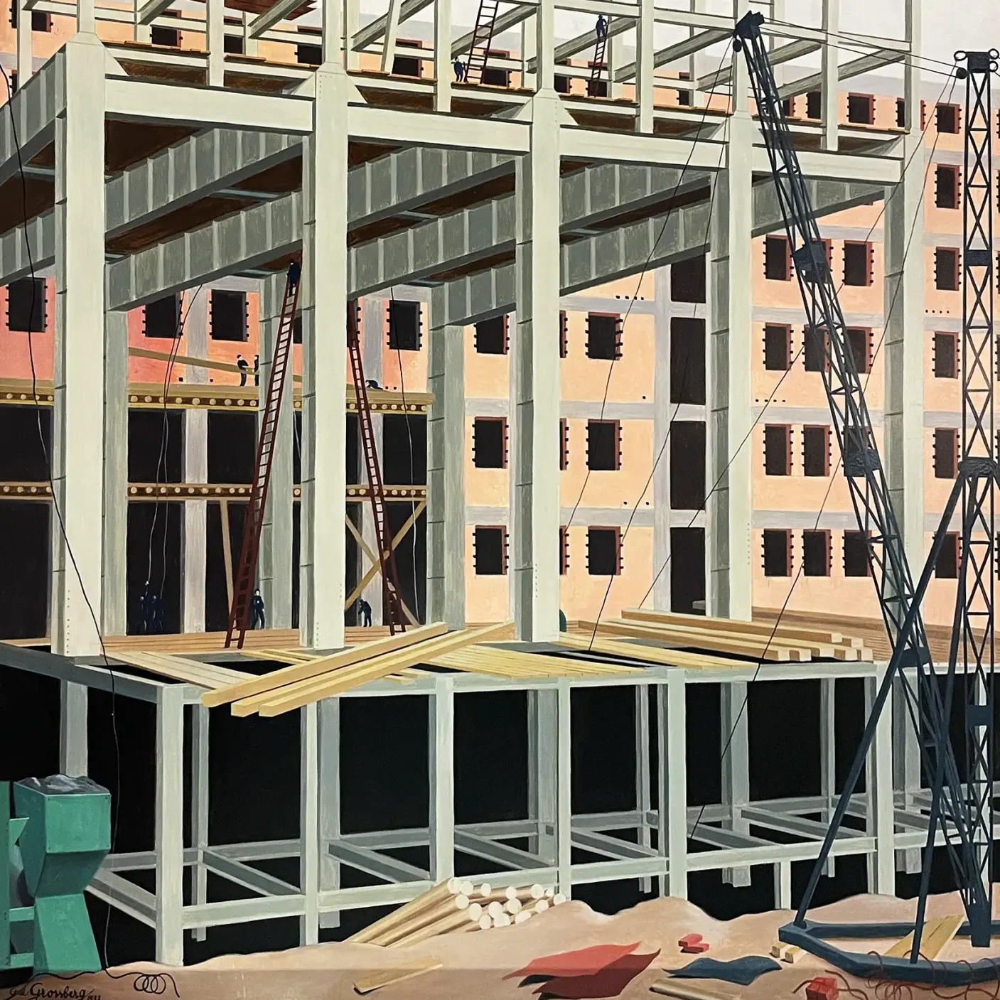 Карл Гроссберг — Стальной скелет, 1935 (картон, масло)