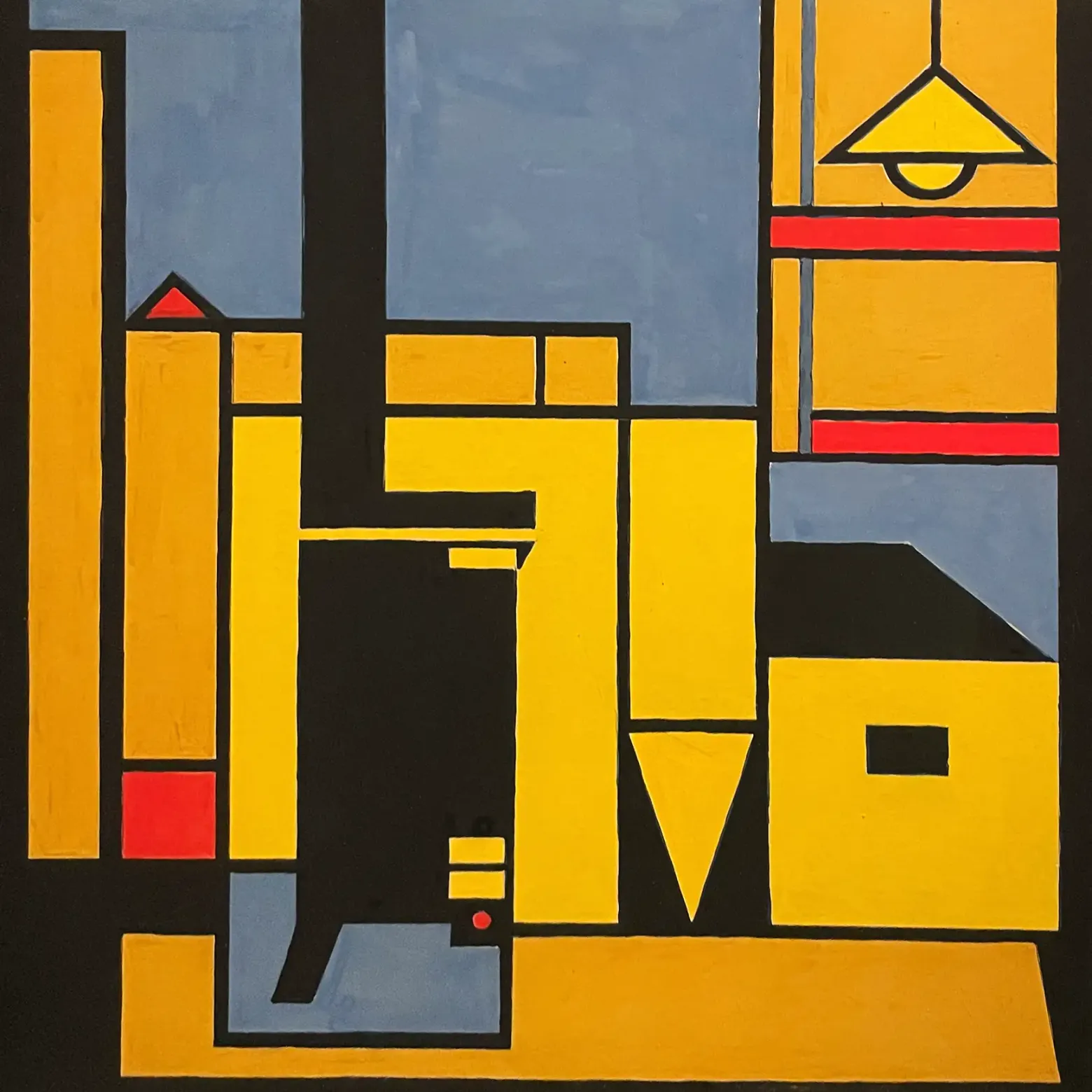 Лу Лёбер — Без названия (Лампа и печь), 1928 (гуашь на картоне)