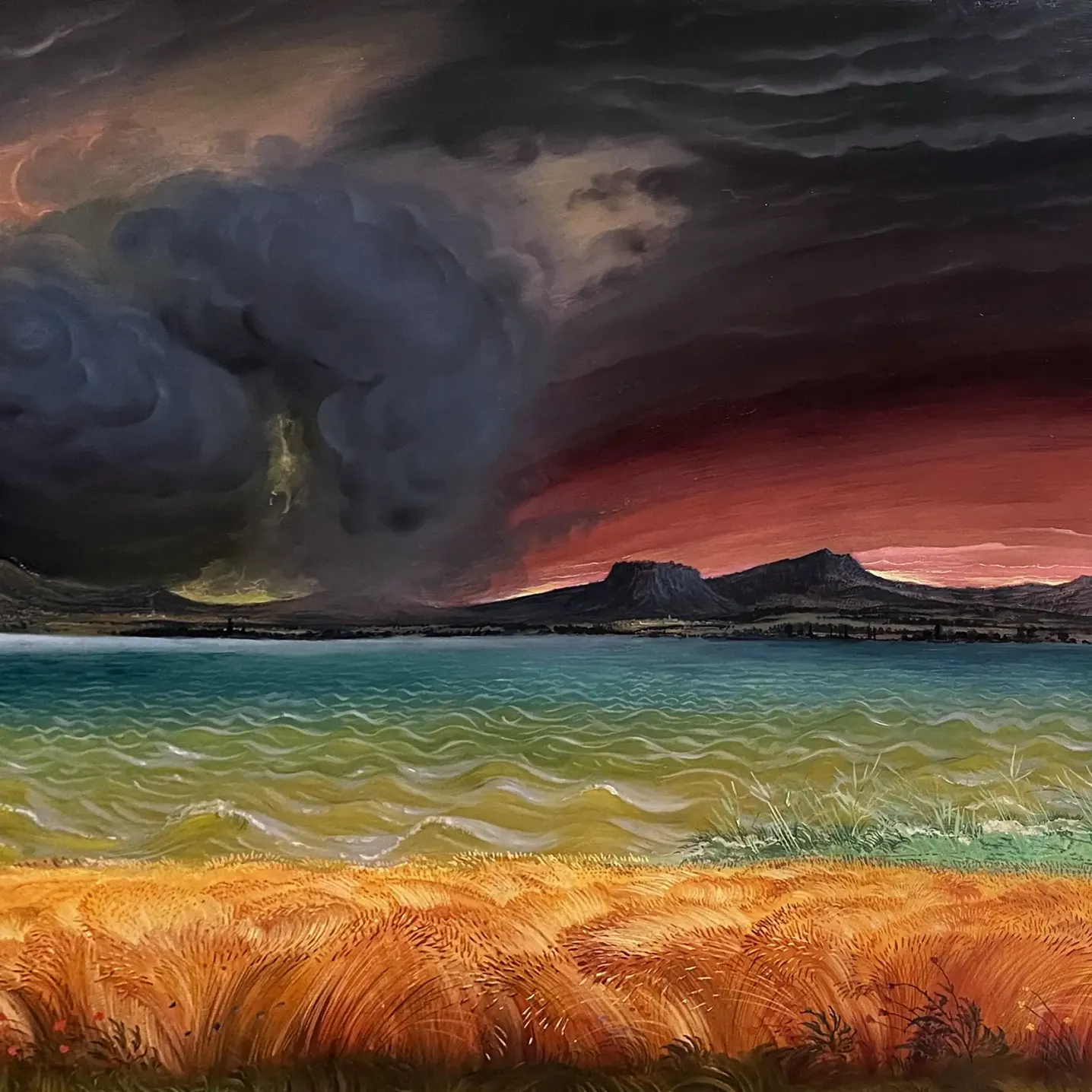 Отто Дикс — Гроза на Боденском озере, 1939 9смешанная техника на деревянной панели)