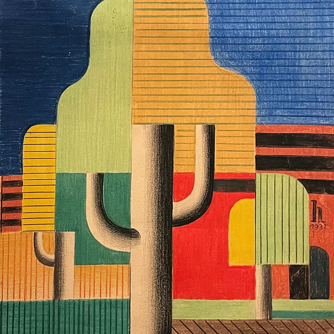 Хайнрих Хёрле — Деревья, 1931 (восковой карандаш на плотной бумаге)