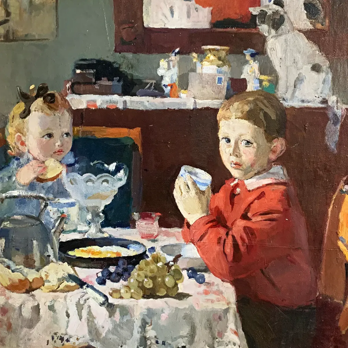 Ольга Богаевская — Завтрак, 1947 (холст, масло)