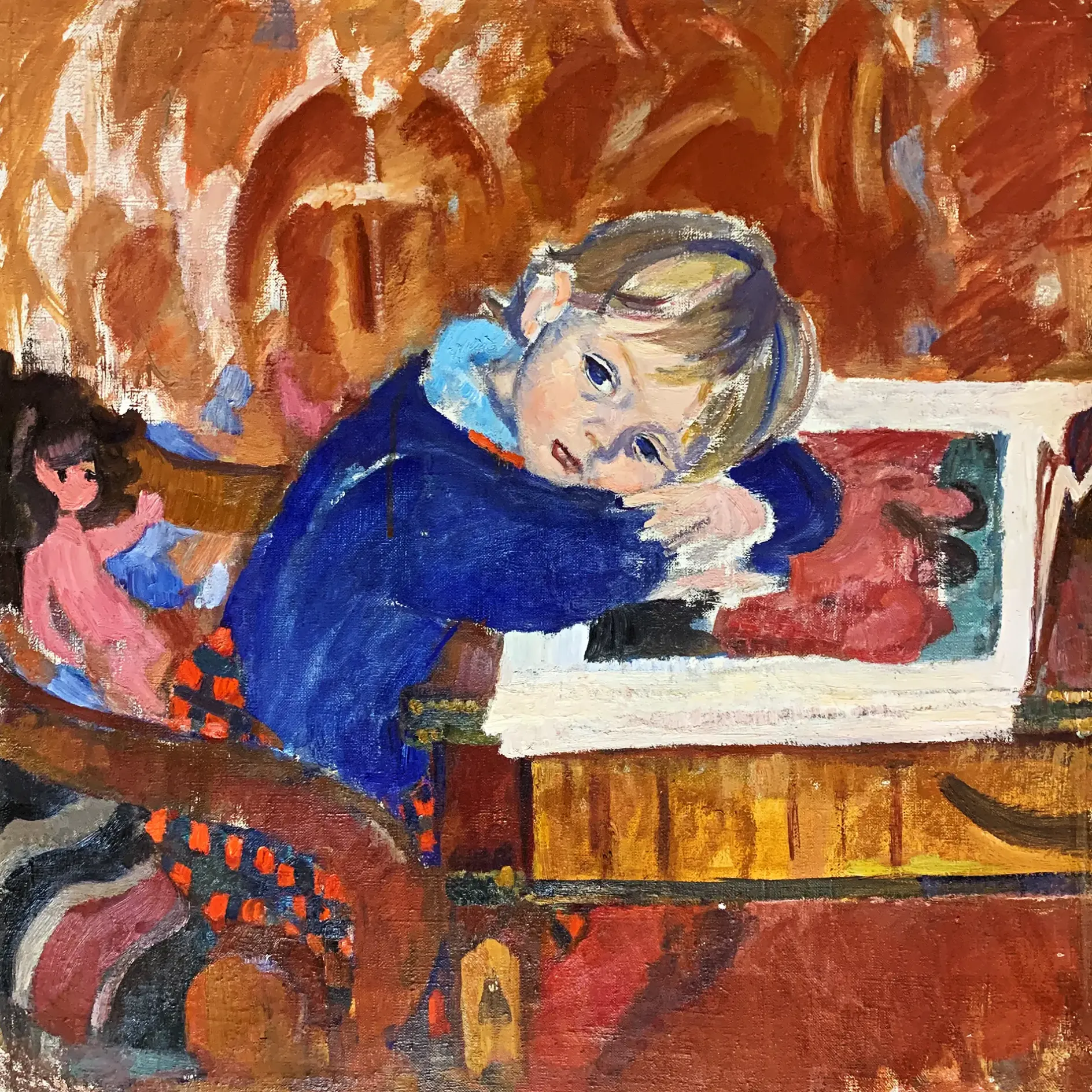 Ольга Богаевская — Катя с книгой, 1973 (холст, масло)