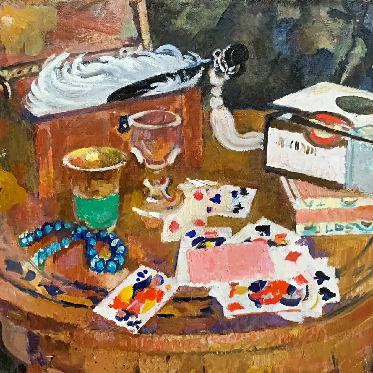 Ольга Богаевская — Натюрморт с картами, 1976 (холст, масло)