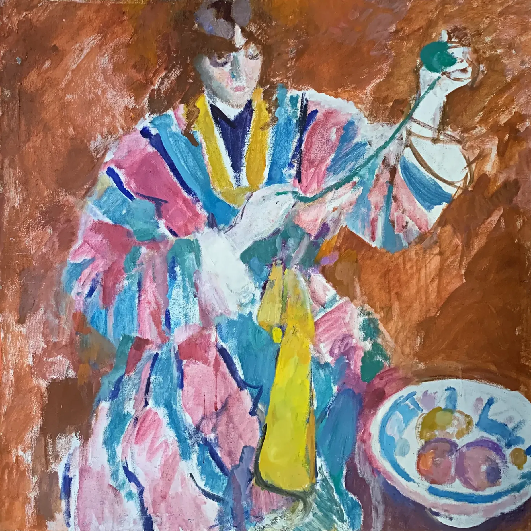 Ольга Богаевская — Портрет дочери в узбекском халате, 1965 (холст, масло)