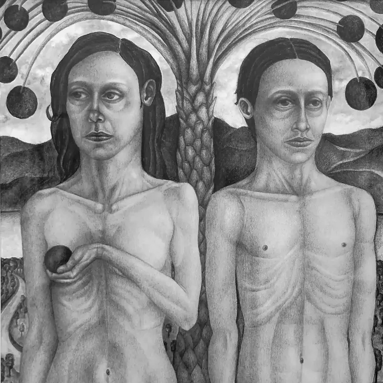 Рут Фойерштайн — Река в Эдеме, 2025 (карандаш, бумага)