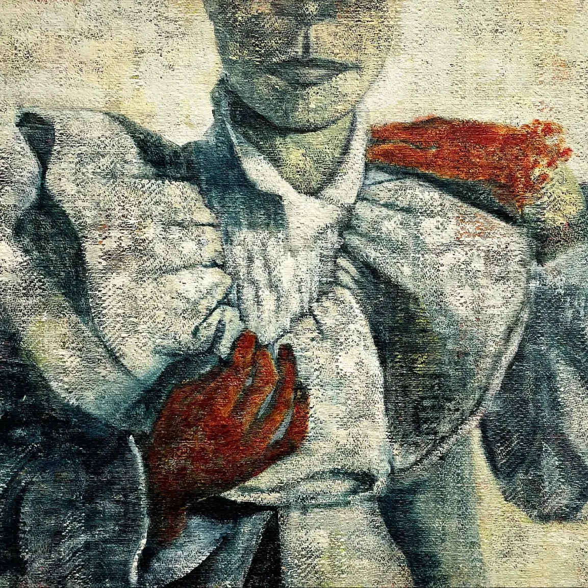 Сара Берман — Красные перчатки, 2025 (холст, масло)