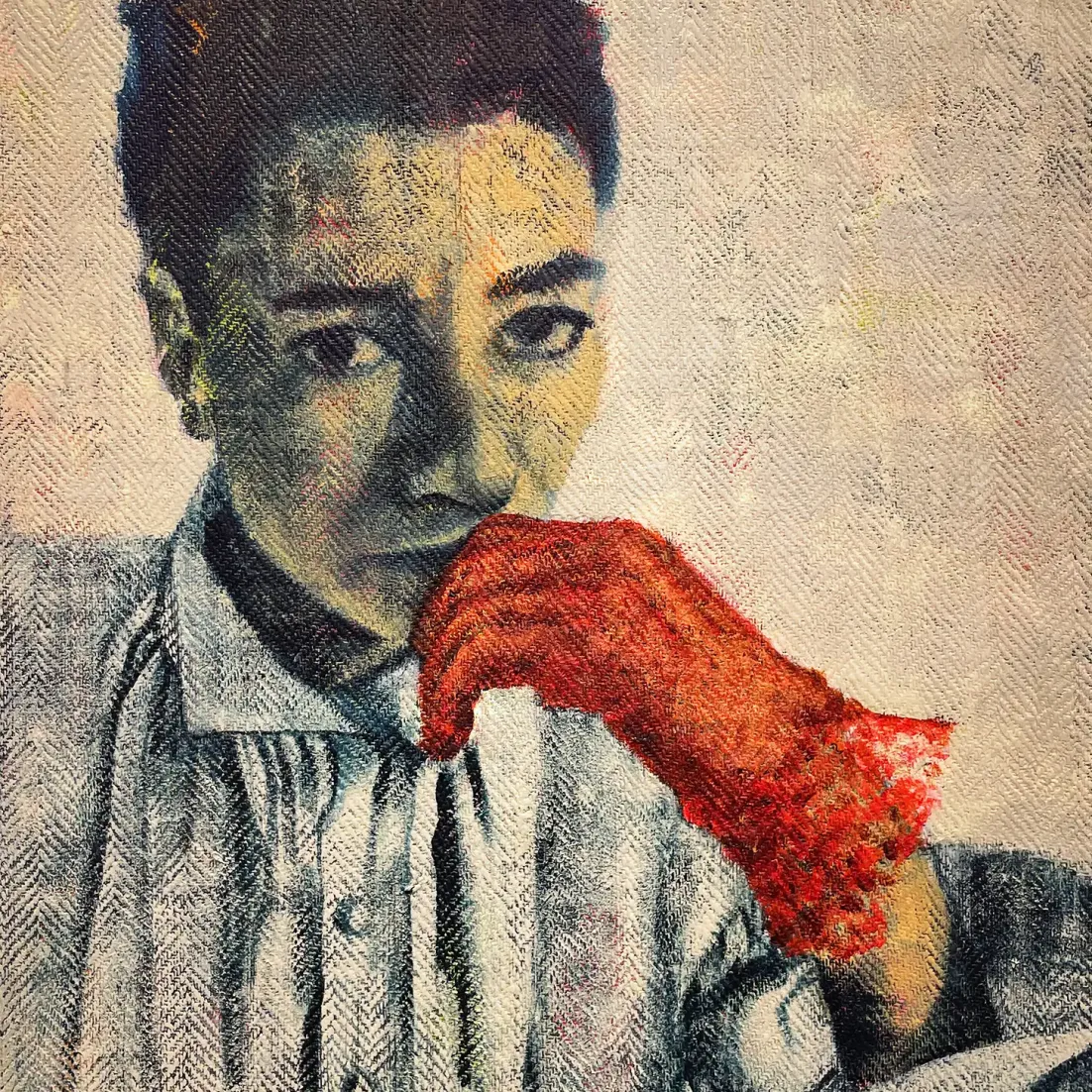 Сара Берман — Красные перчатки, 2025 (холст, масло)