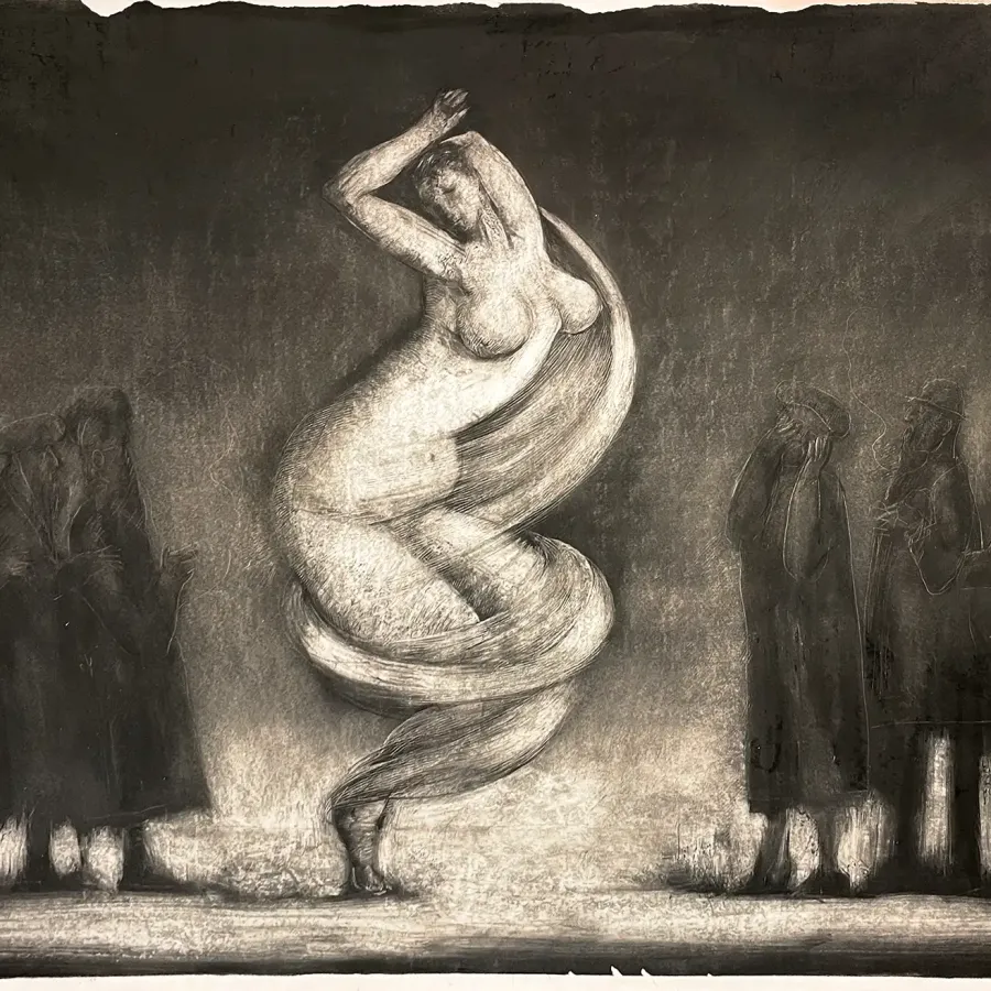 Саша Окунь — Танец, 2025 (смешанная техника)