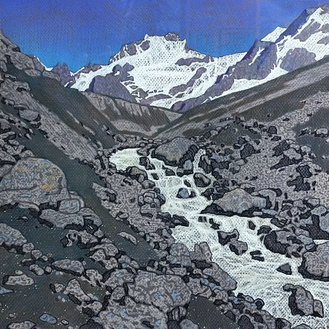 Станислав Дулатов — Адыр-Су, поляна желаний, 2024 (бумага, ретушь, пастель)