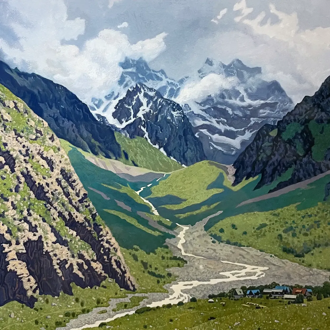 Станислав Дулатов — Безенги, 2025 (бумага, темпера)