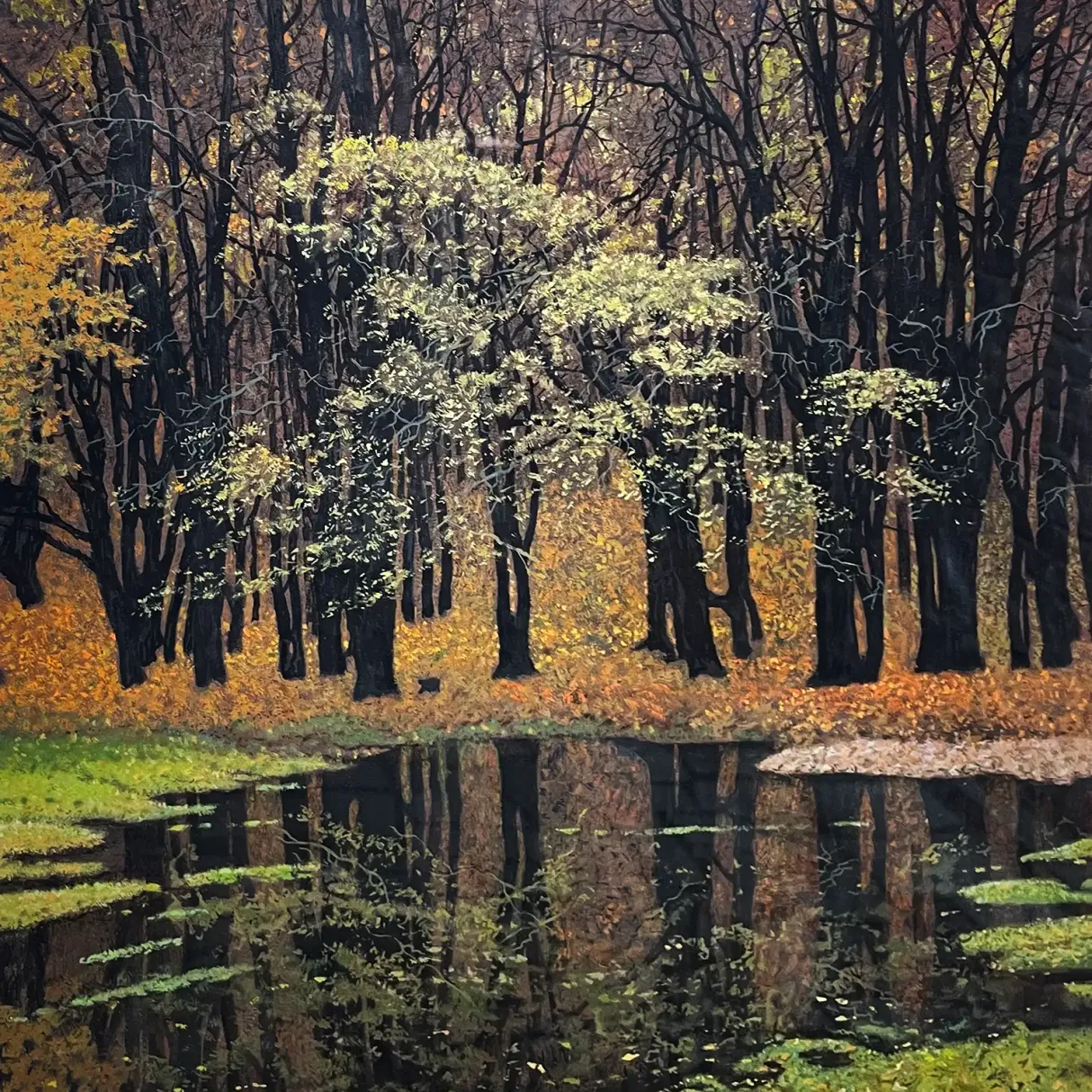 Станислав Дулатов — Дождливый ноябрь, 2024 (бумага, темпера)