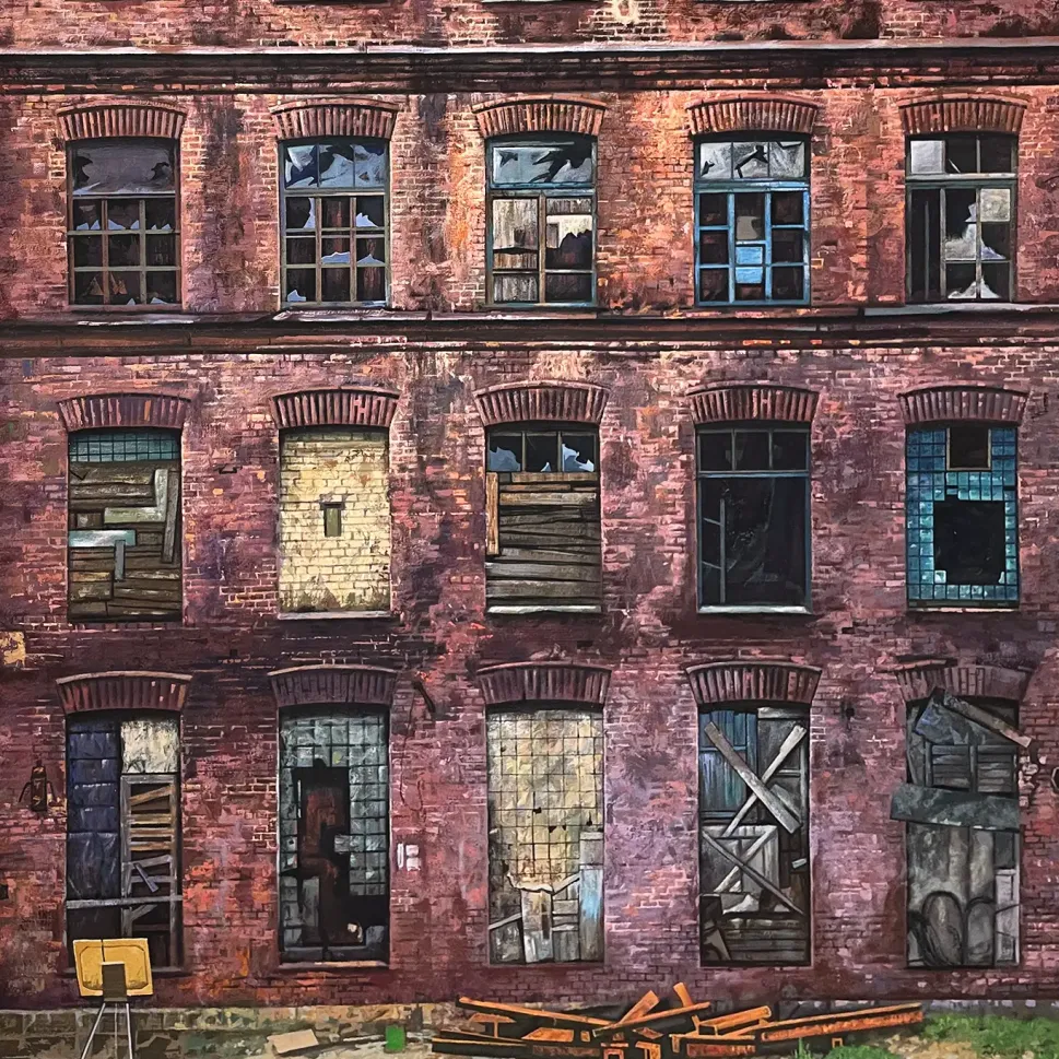 Станислав Дулатов — Красный треугольник, 2022 (бумага, темпера)