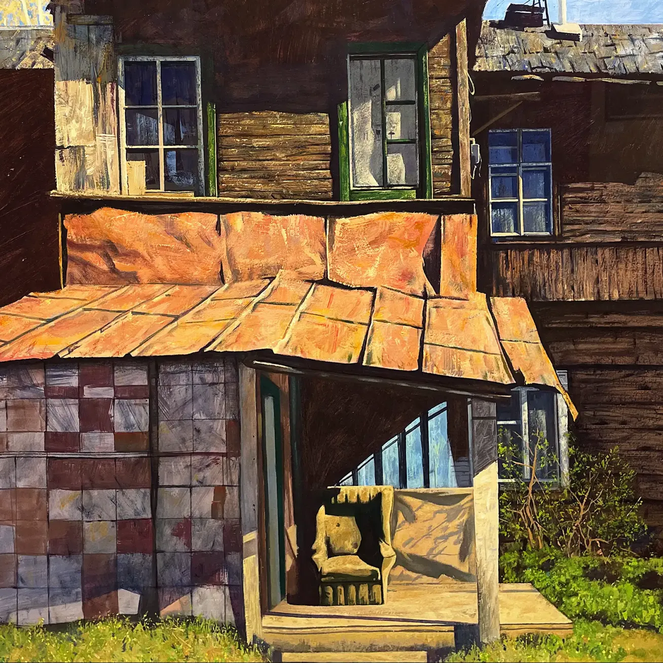 Станислав Дулатов — Старый дом, 2022 (бумага, темпера)