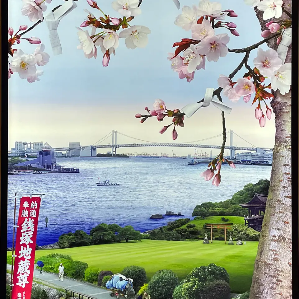 Эмили Оллчёрч — Токийская история 5- Цветение вишни (по Хиросигэ), 2010 (Прозрачный отпечаток на световом коробе)