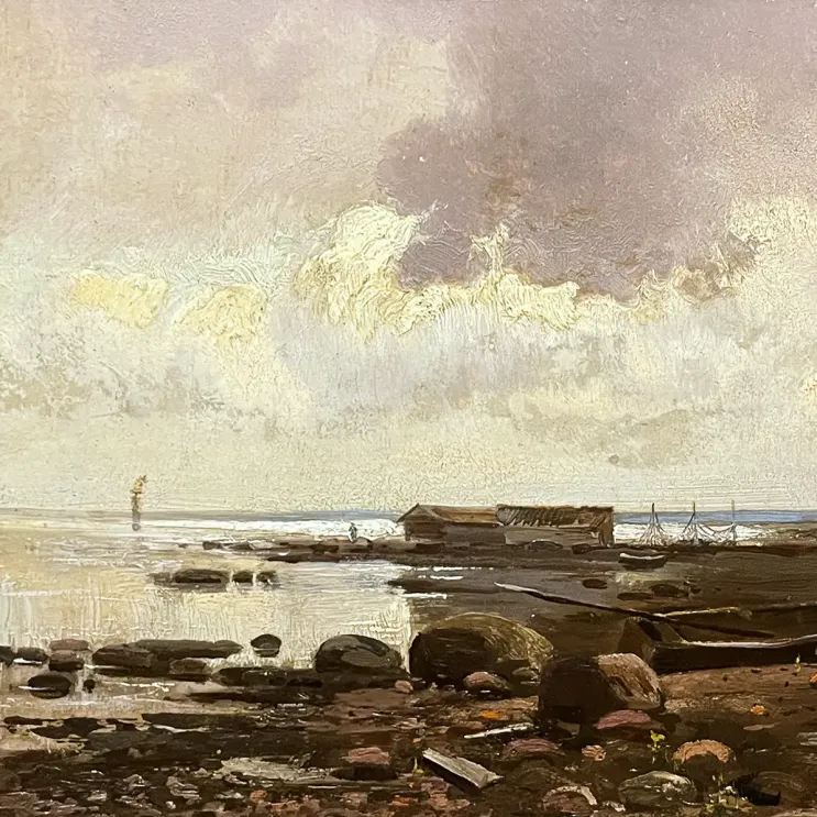 Фёдор Васильев — Берег Ладожского озера. Облачный день, 1867 (холст, масло)