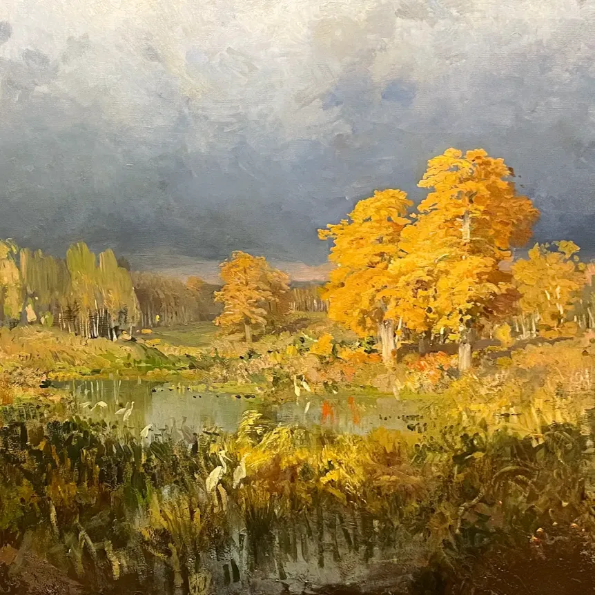 Фёдор Васильев — Болото в лесу. Осень, 1873 (холст, масло)