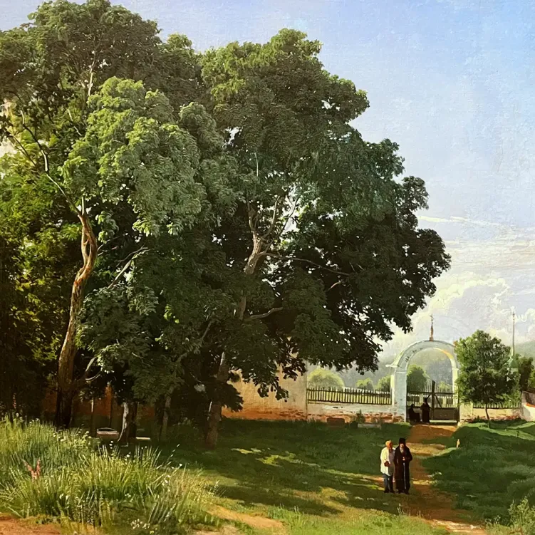 Фёдор Васильев — В церковной ограде. Валаам, 1867 (холст, масло)