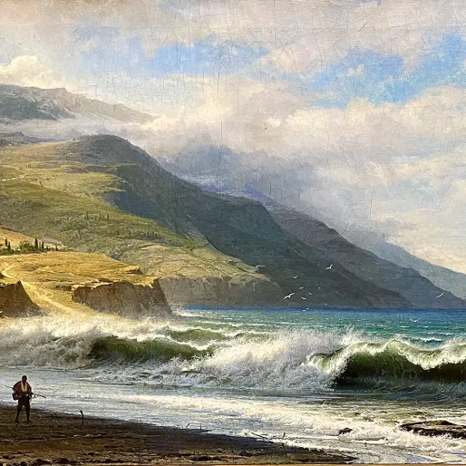 Фёдор Васильев — Горы и море, 1872 (холст, масло)