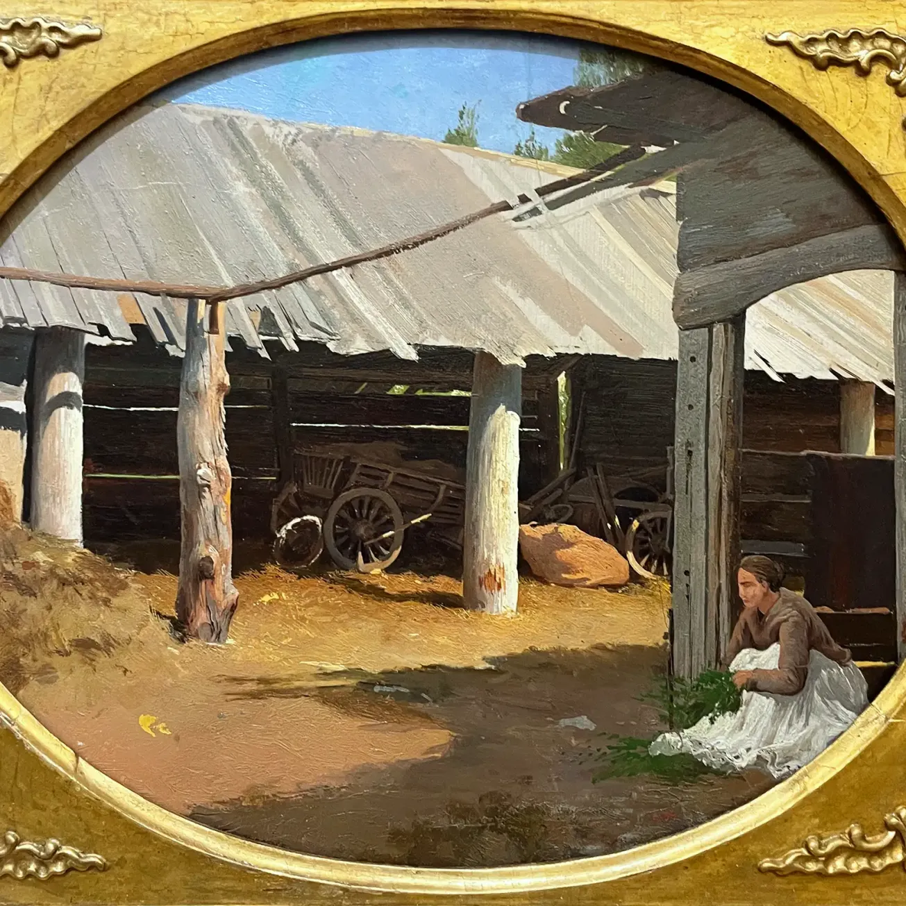 Фёдор Васильев — Деревенский двор, 1867-1869 (бумага, масло)