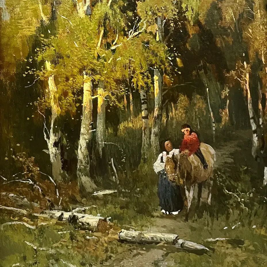 Фёдор Васильев — Дорога в березовом лесу, 1869 (холст, масло)