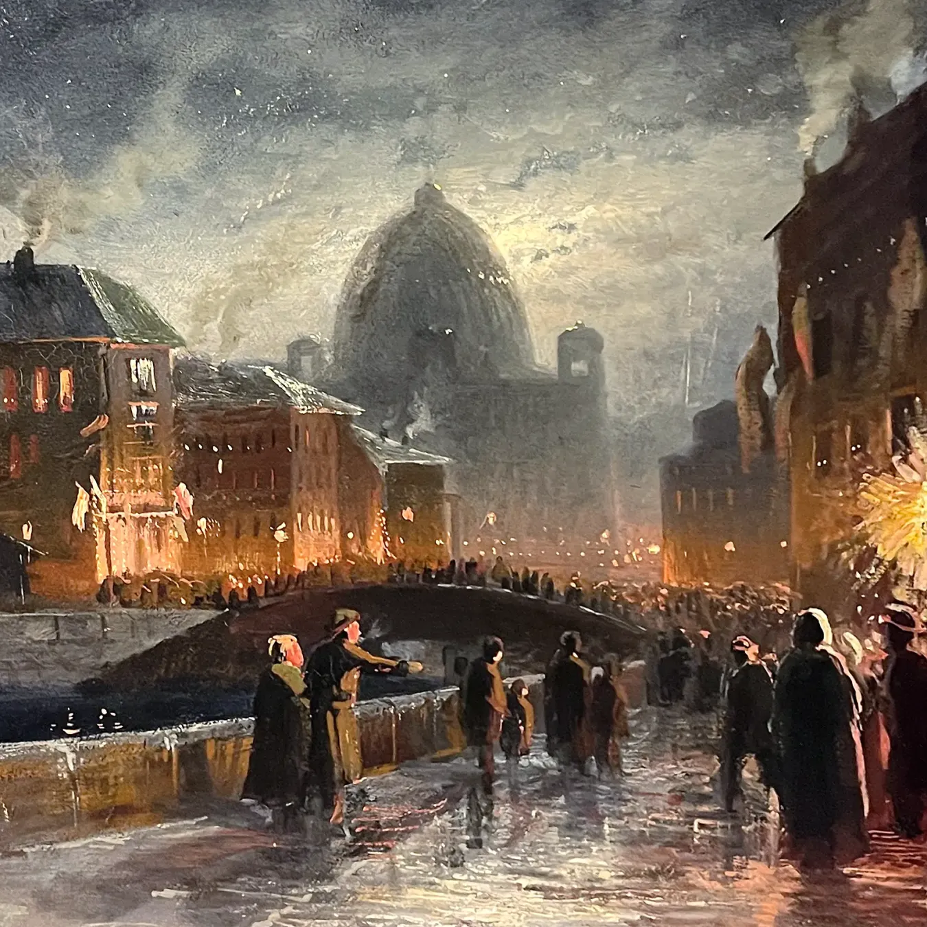 Фёдор Васильев — Иллюминация в Петербурге, 1868 (холст, масло)