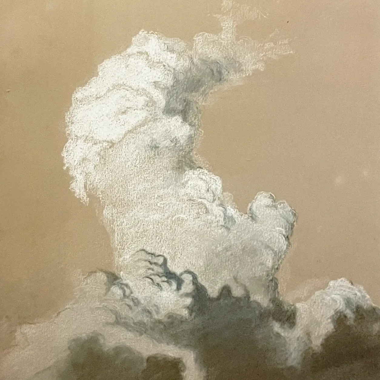 Фёдор Васильев — Кучевое облако, 1867-1869 (бумага светло-коричневая, графитный уголь, растушка, мел)