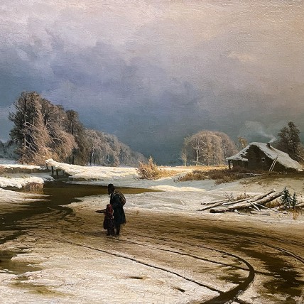 Фёдор Васильев — Оттепель, 1871 (холст, масло)