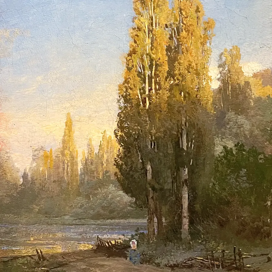 Фёдор Васильев — Тополя, освещённые солнцем, 1869-1871 (холст, масло)