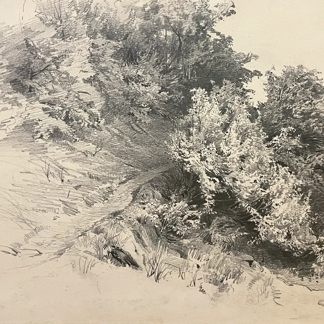 Фёдор Васильев — Тропинка по косогору, 1867-1869 (бумага, графитный карандаш)