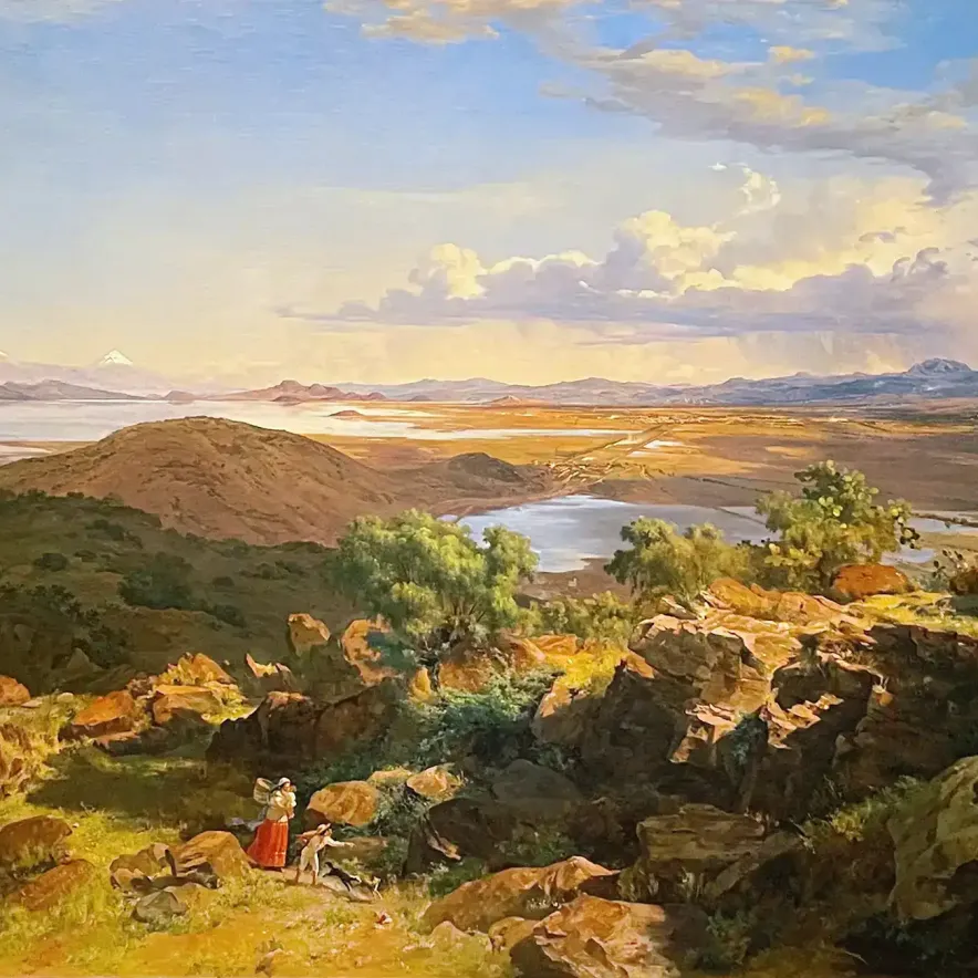 Хосе Мария Веласко — Долина Мехико с холма Санта-Исабель, 1875 (холст, масло)