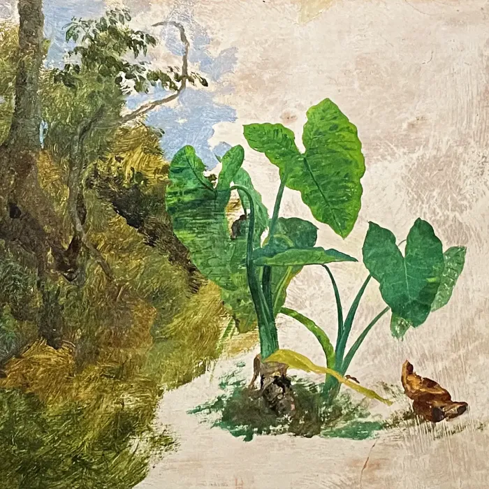 Хосе Мария Веласко — Листья маффаффы, 1880 (доска, масло)