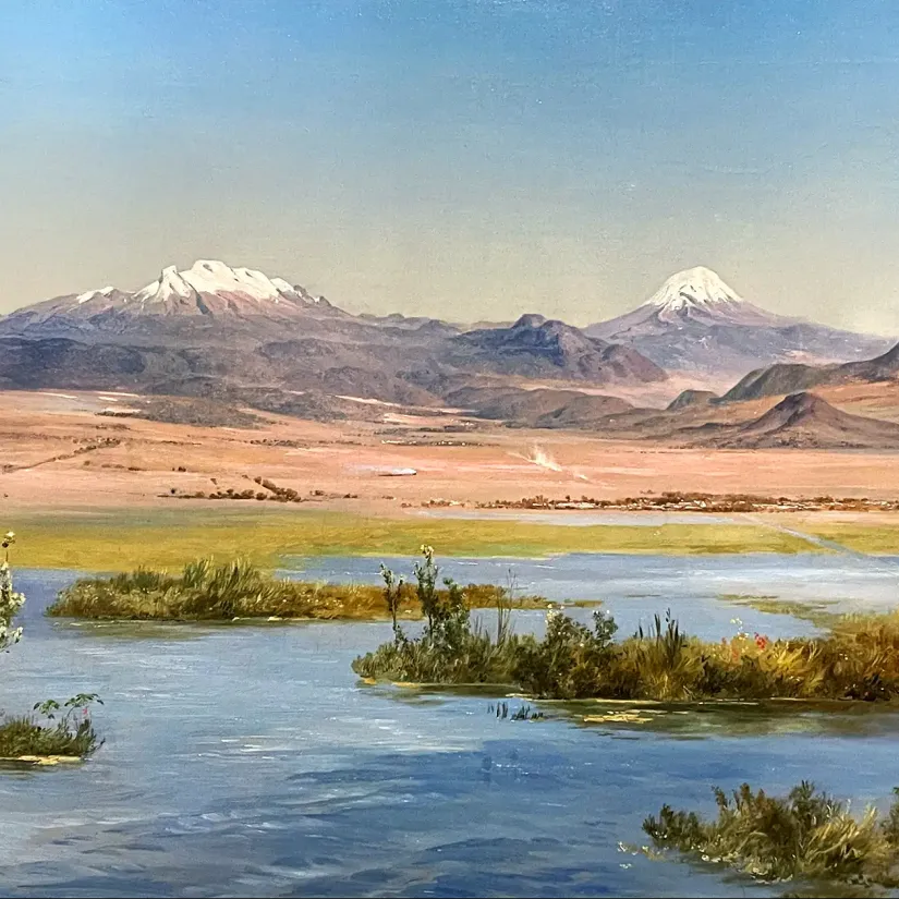 Хосе Мария Веласко — Озеро Чалько, 1885 (холст, масло)