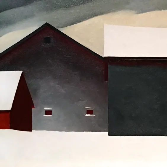 Джорджия О’Киф — Амбар со снегом, 1934 (холст, масло)
