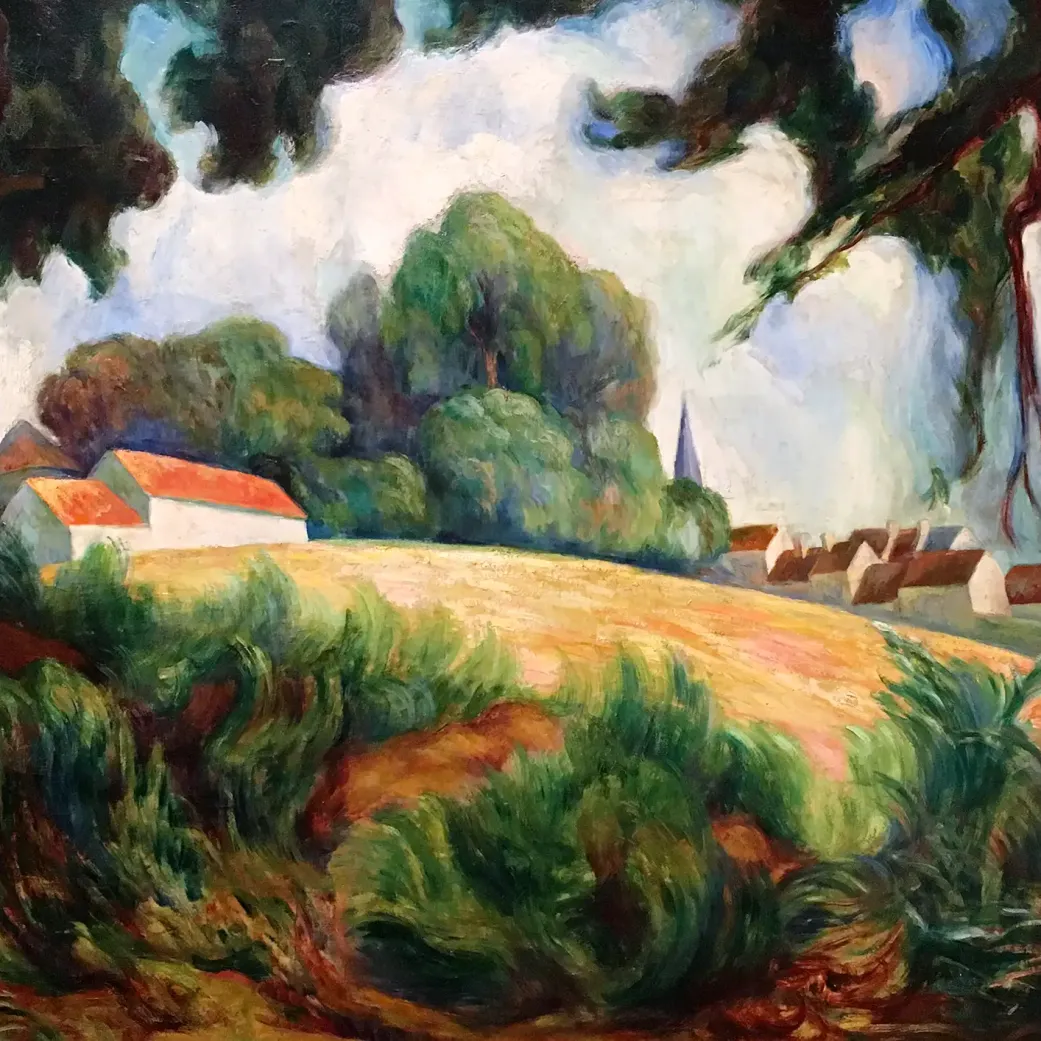 Диего Ривера — деревня у поля, 1919 (холст, масло)