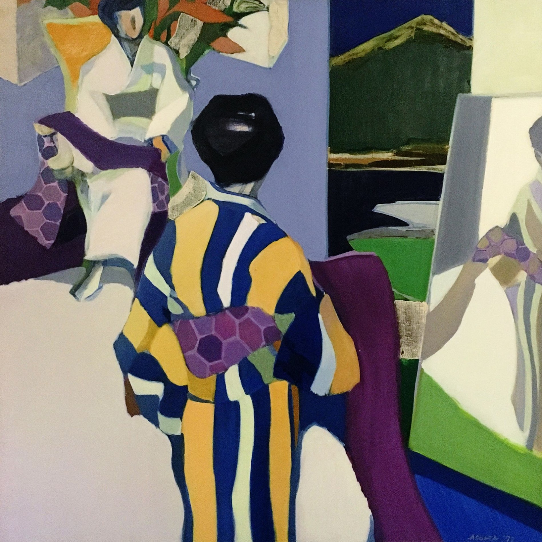 Тадаси Асома — Художник с моделью, 1972 (холст, масло)