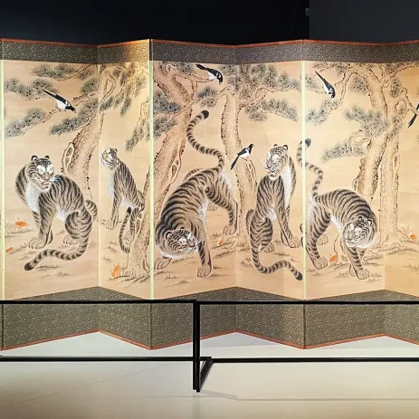Чи Минсон — Братство тигра 1, 2011 (Складная ширма из десяти секций, бумага ханджи, пигменты, тушь)