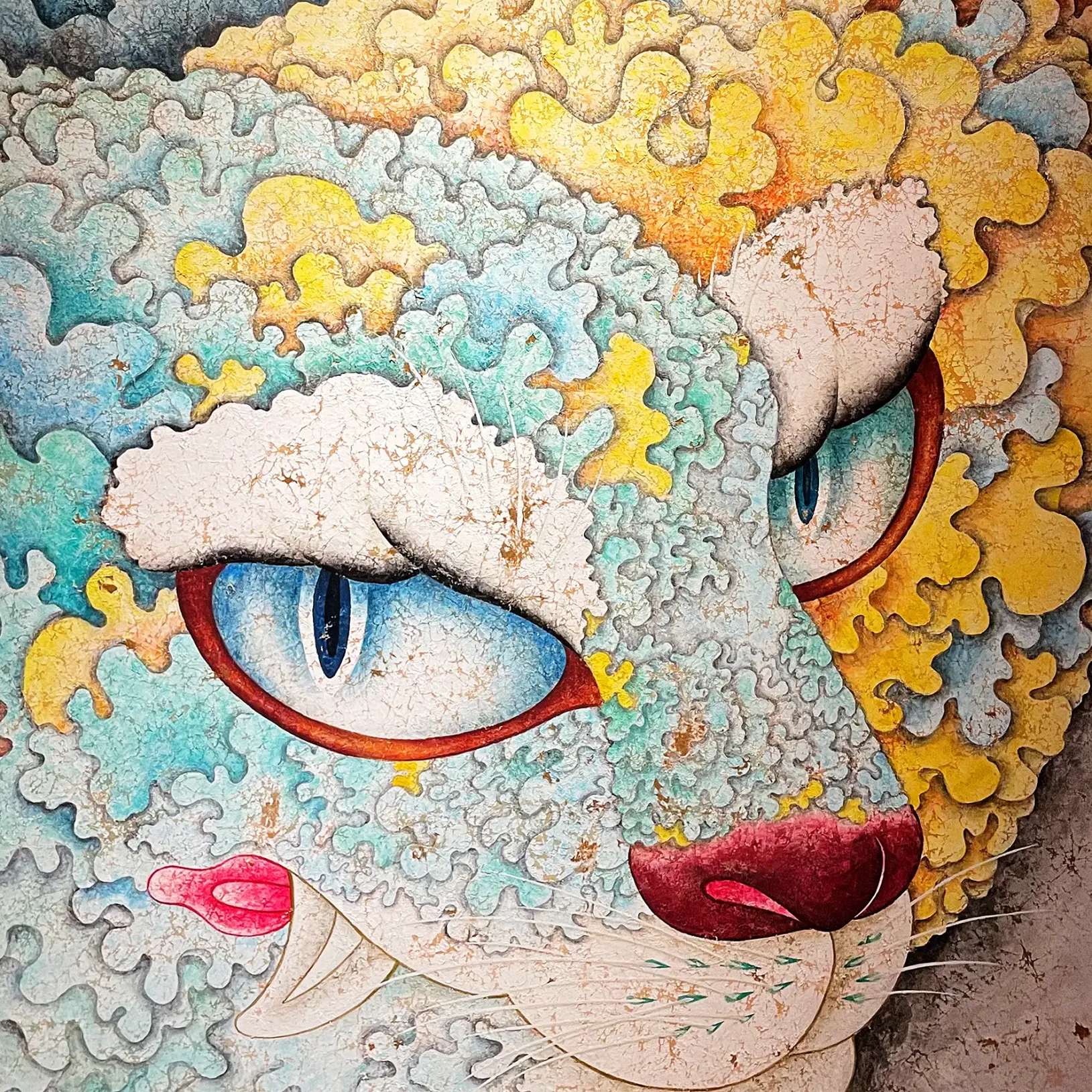 Чи Минсон — Взгляд 3, 2021 (бумага ханджи, пигменты)