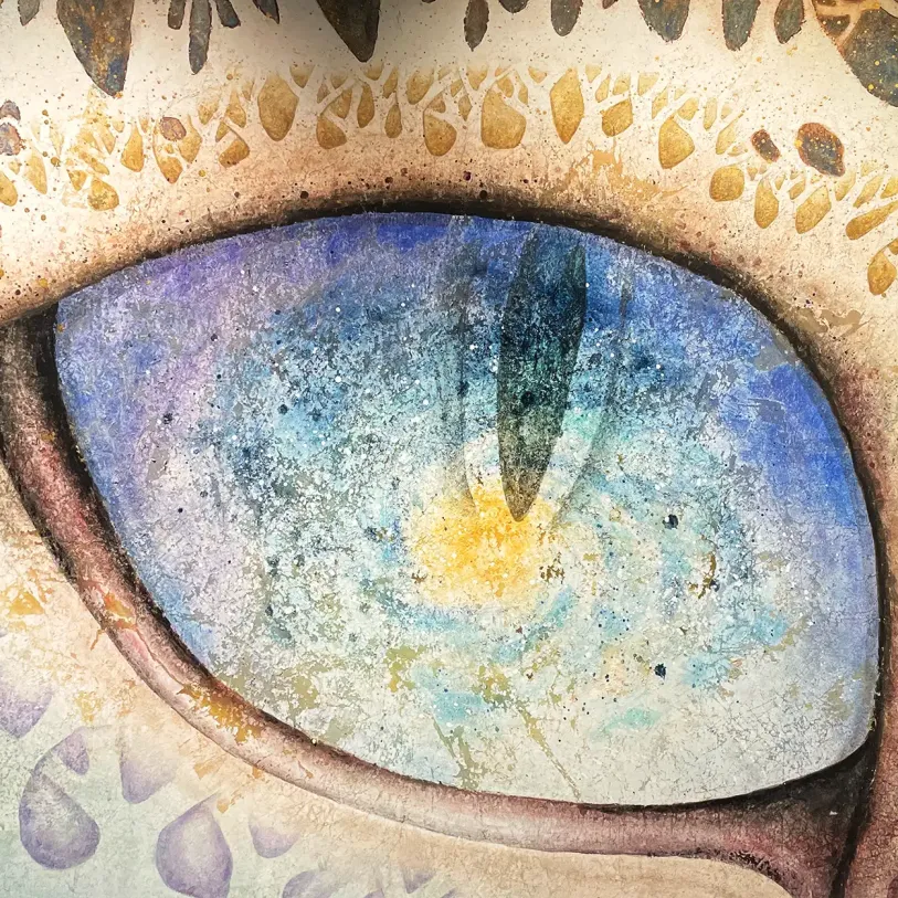 Чи Минсон — Древо жизни. Диптих (1), 2019 (бумага ханджи, пигменты, тушь, медный порошок)