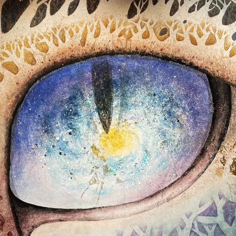 Чи Минсон — Древо жизни. Диптих (2), 2019 (бумага ханджи, пигменты, тушь, медный порошок)