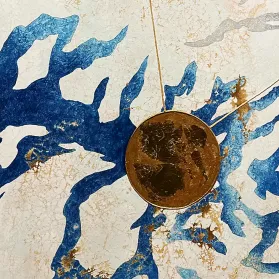 Чи Минсон — Меч четырех тигров 3, 2021 (бумага ханджи, пигменты, поталь)