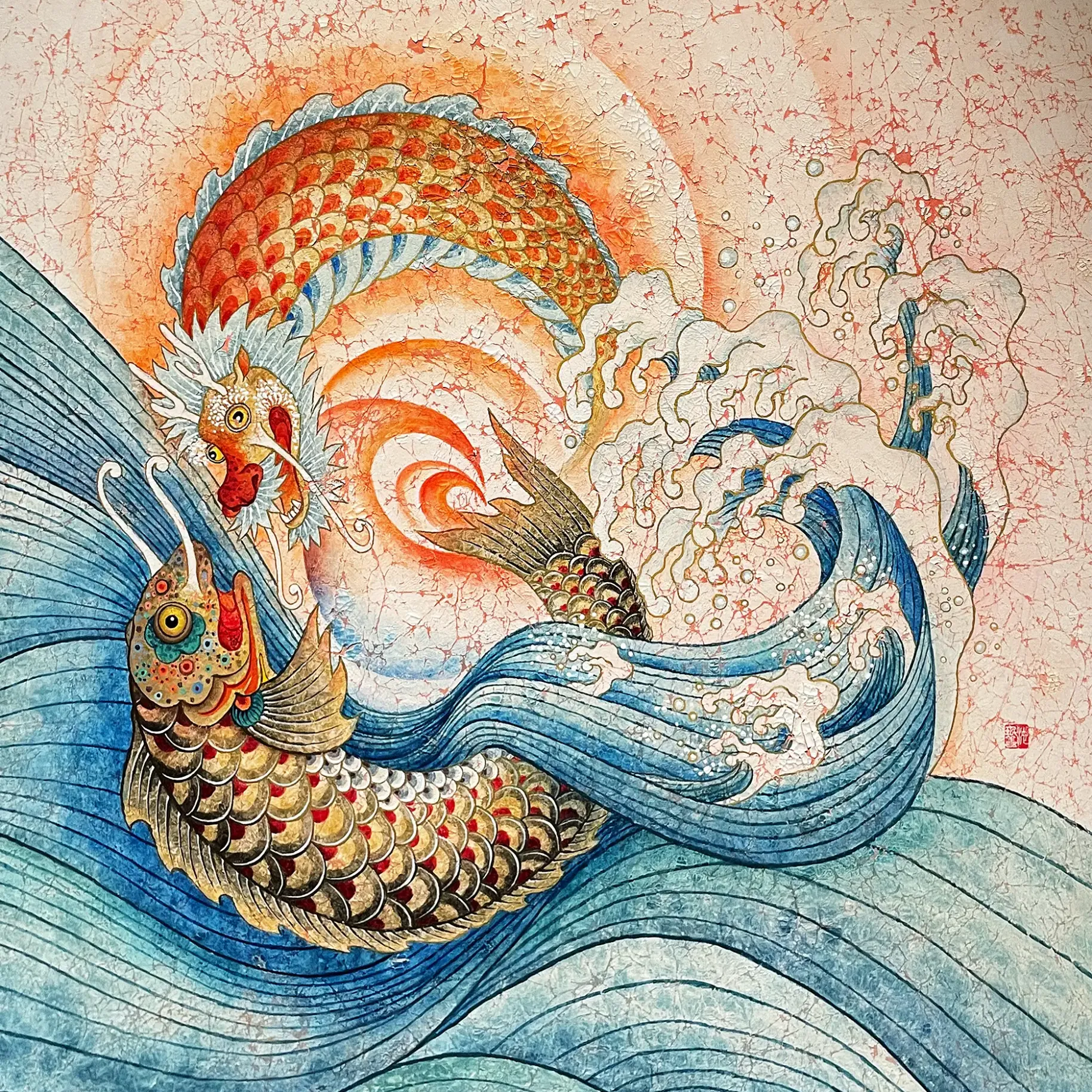 Чи Минсон — От безвестности к славе, 2017 (бумага ханджи, пигменты, тушь)